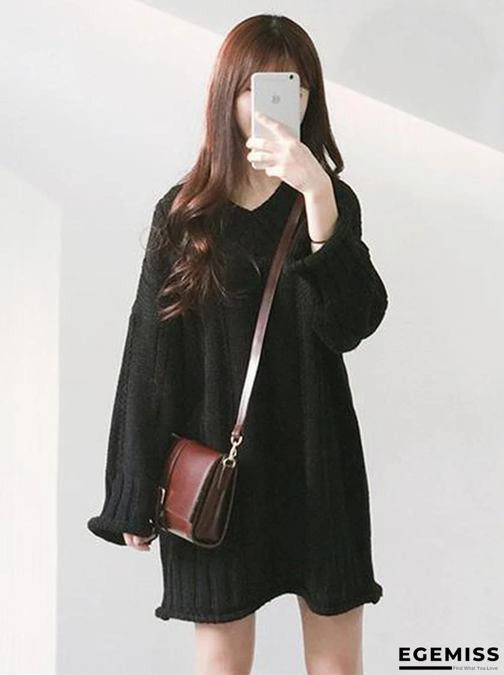 3 Colors Knitting V-neck Chic Sweater | EGEMISS