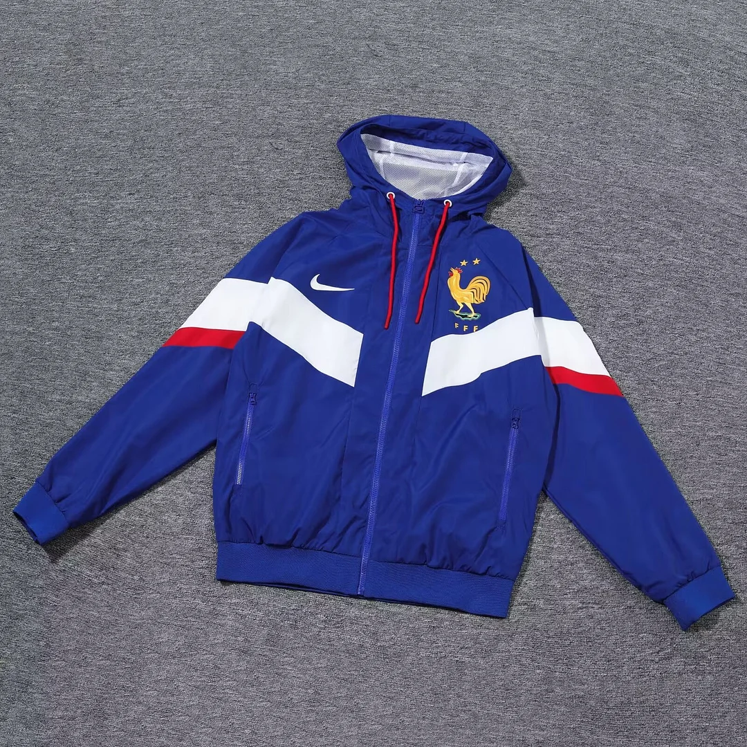 2024 France Windbreaker Blue Jersey 1:1 Thai Quality