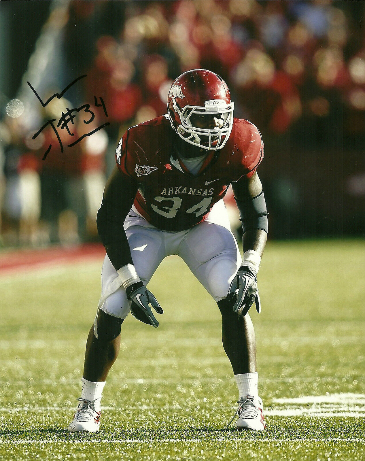 JERRY FRANKLIN HAND SIGNED ARKANSAS RAZORBACKS 8X10 Photo Poster painting W/COA