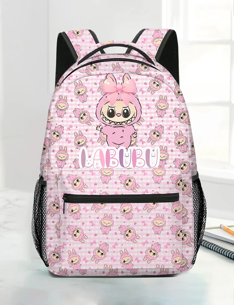 Cute Labubu Adorable Characters Girls Backpack School Bag