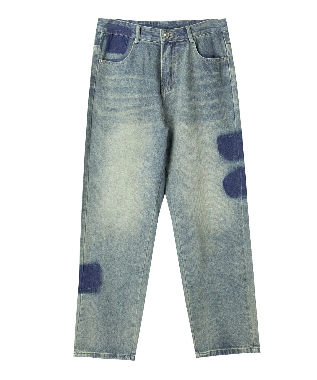 Men's Autumn and Winter New Loose Work Suit Wide Leg Denim Pants