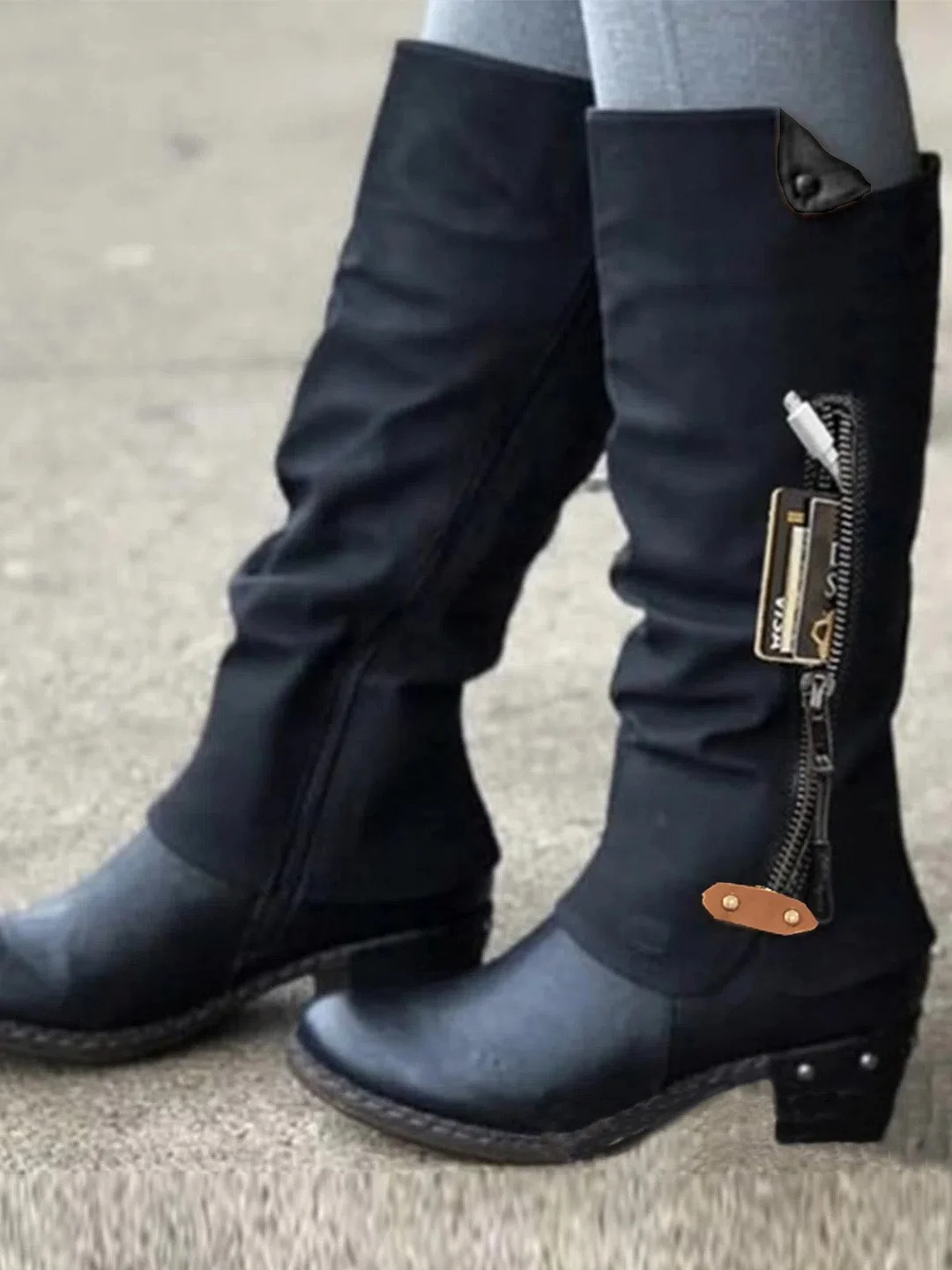 Casual Block Heel Fall Boots | EGEMISS