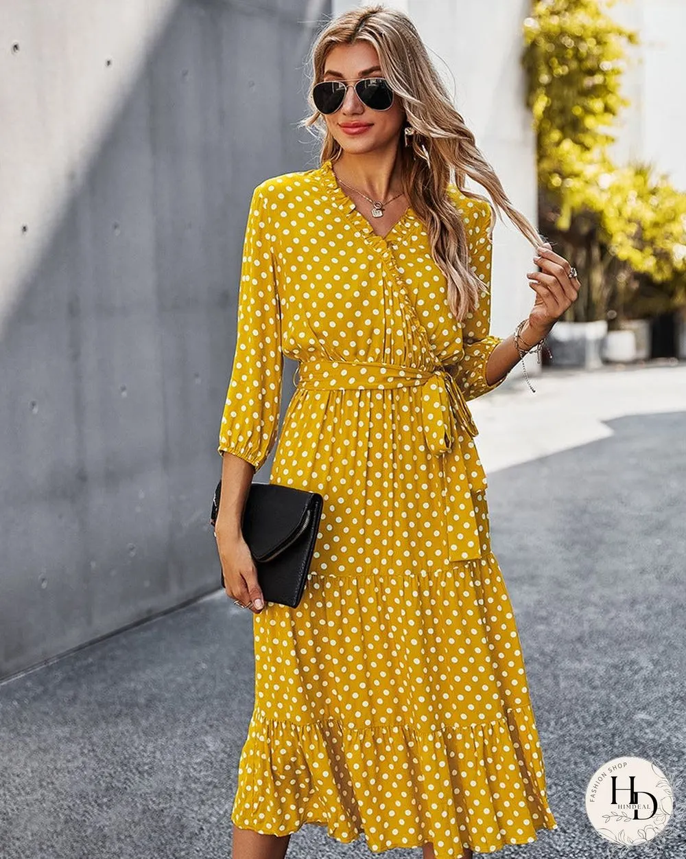 Women's Spring and Summer Classic Polka Dot Print Dress Women