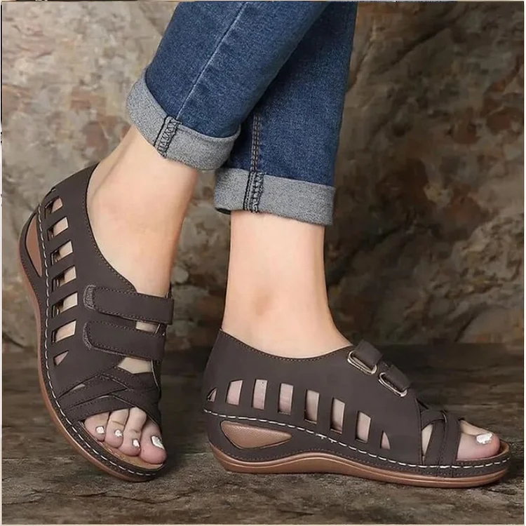 New Women Casual Sandals Fashion Solid Color Roman Sandals Outdoor Simple Open Toe Flat Beach Shoes Sandalia Ortopedica Feminina  Stunahome.com