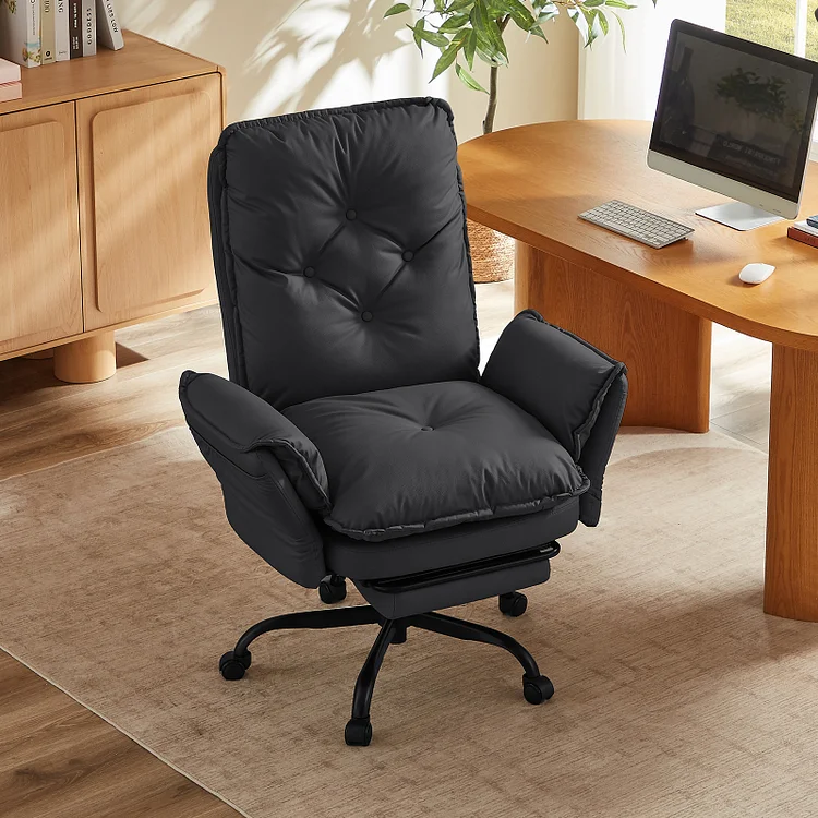 Bestier High Back Reclining Office Chair with Footrest and Flip-Up Arms, Side Pockets, Adjustable Height, Criss Cross Chair Big and Tall Executive Computer Home Office Desk Chair
