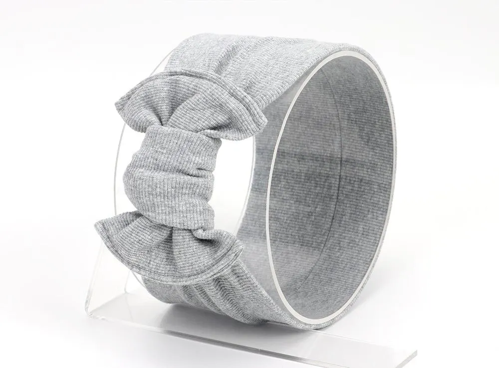 2020 Baby Stuff Accessories Kids Girl Baby Headband Toddler Lace Bow Flower Hair Band Ribbed Solid Headwear Photo Props
