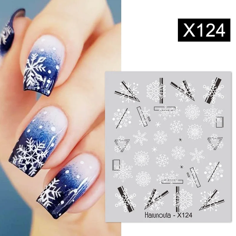 Harunouta Geometry Color Wave Love Heart Pattern Water Decals Stickers Butterfly Dragon Slider For Nails Art Decoration DIY-Nail Inspo