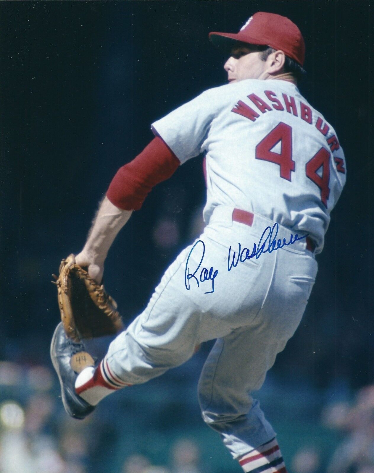 Autographed RAY WASHBURN 8x10 St. Louis Cardinals Photo Poster painting w/COA