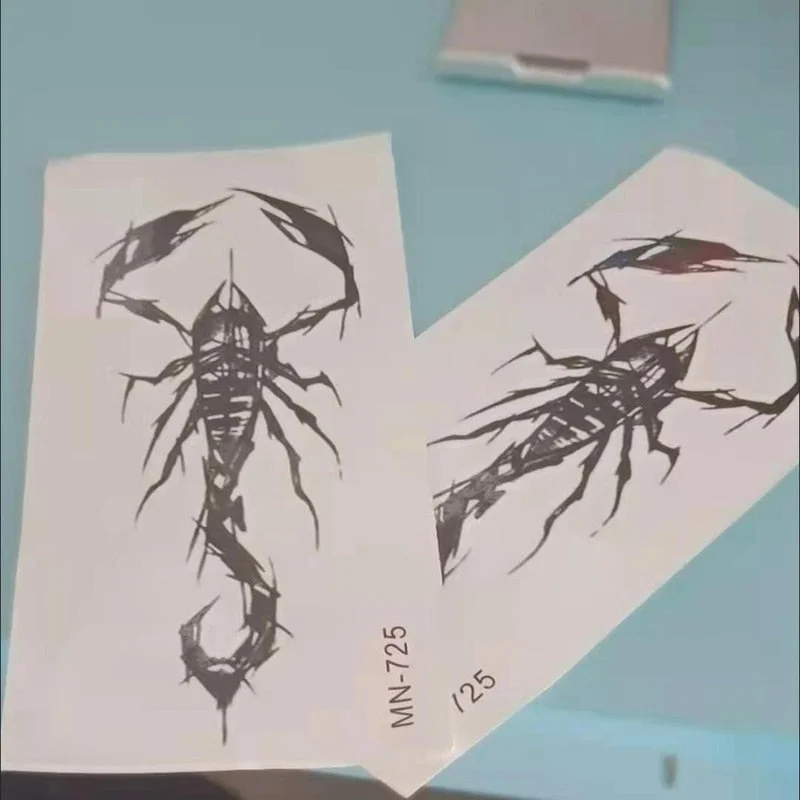 New Scorpion Temporary Tattoo Sticker Arm Dark Waterproof Long Lasting Cool Black Big Picture for Men Women Body Art Fake Tattoo