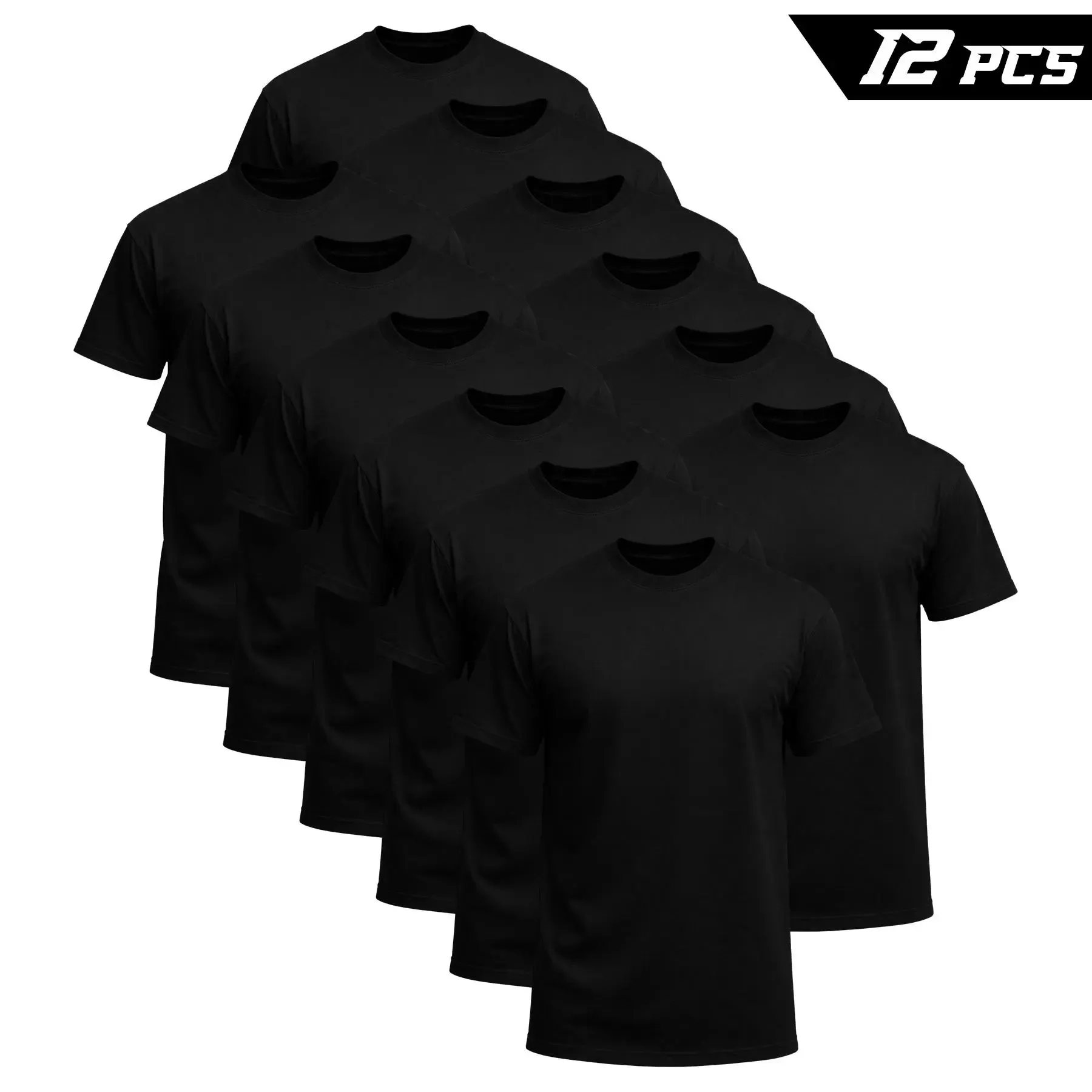 DEALS FOR YOU12-Pack $24.95 The more you buy,the lower the price. Stock up Men's Black Crew Neck T-Shirt,Short Sleeve