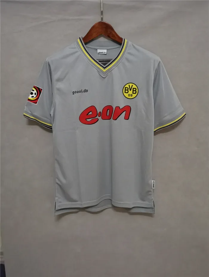 Retro Borussia Dortmund 2000 Away Grey Soccer Jersey