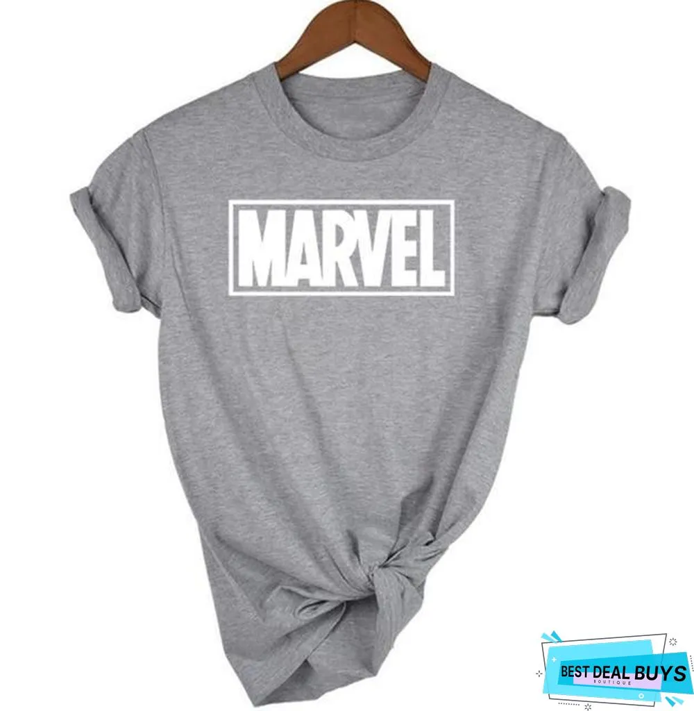 Women Short Sleeve T-Shirt O-Neck Cotton Super Hero Tops Tee