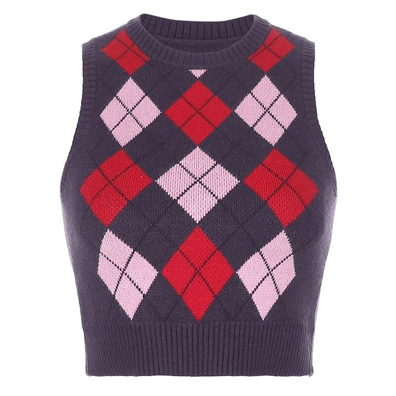 CHRISTINE ARGYLE SWEATER VEST Kiss Kiwi August Lemonade