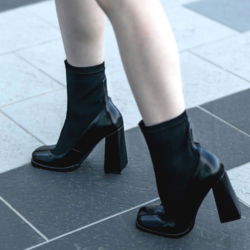 Everyday Boots Chunky Heels Square Toe Booties For Ladies