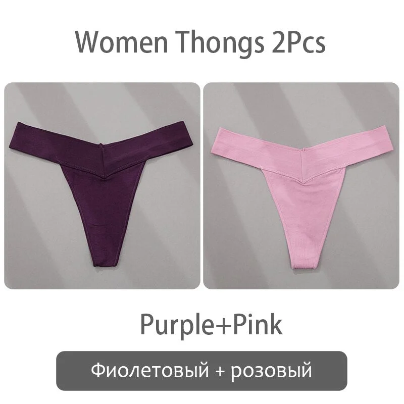 FINETOO S-2XL Women Thongs Sexy V Waist G-String Panties Plus Size T-back Underpants Ladies Thongs Underwear Female Lingerie New
