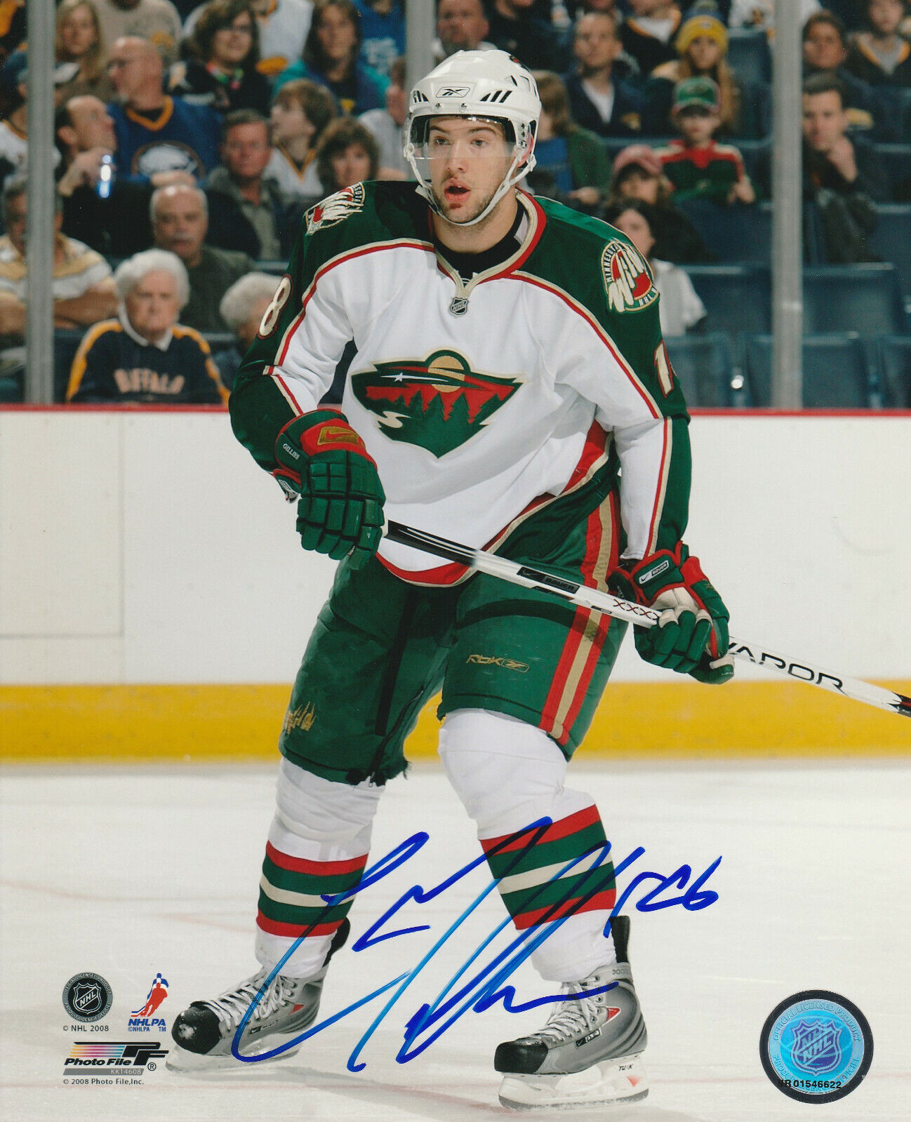 COLTON GILLIES SIGNED MINNESOTA WILD 8x10 Photo Poster painting! Autograph