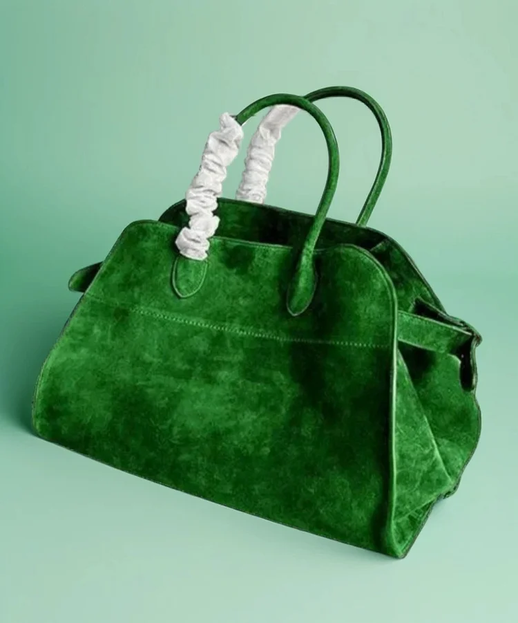 Fashion Green Large Capacity Suede Tote Handbag