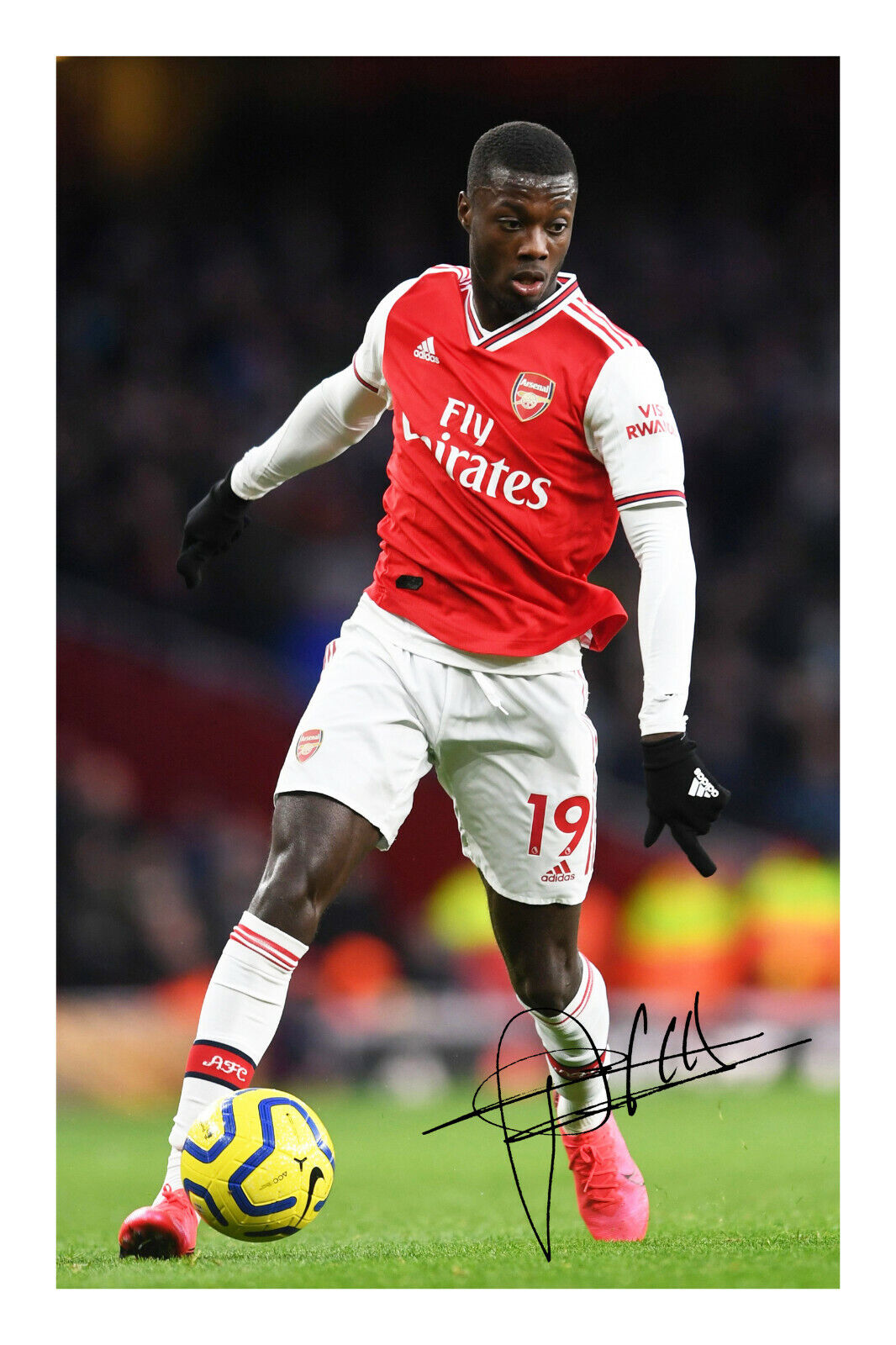 Nicolas Pepe Signed Photo Poster painting Print A4 Arsenal FC Football