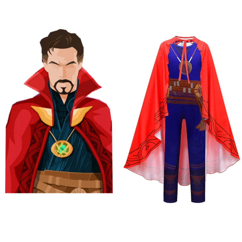 Kids Doctor Strange Cosplay Costume Jumpsuit Outfits Halloween Carnival Suit