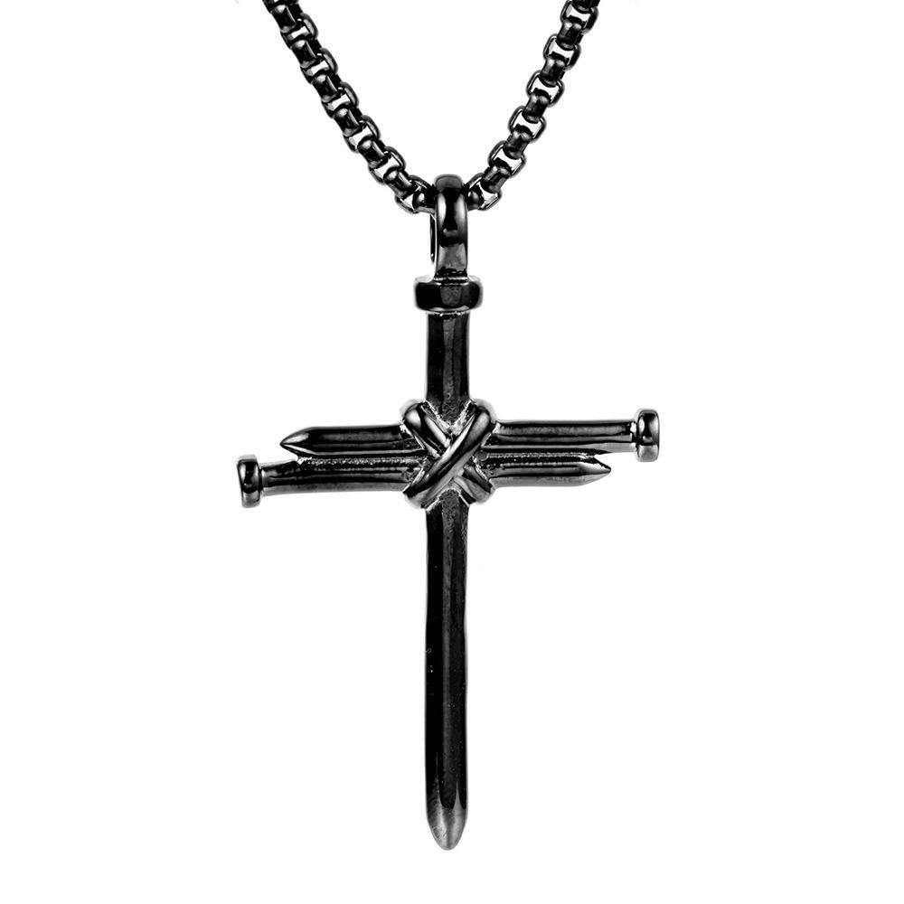 Titanium steel cross necklace faith classic pendant