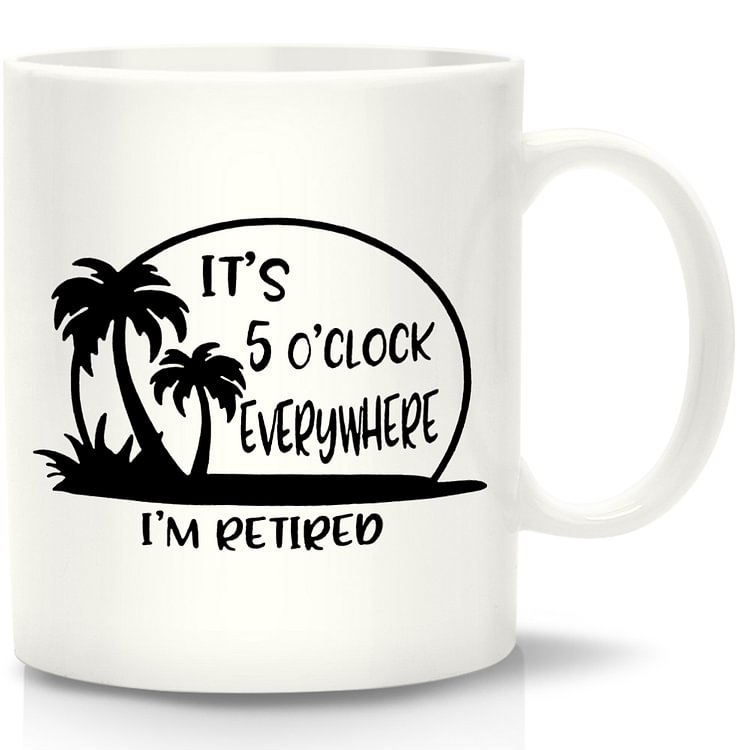DIY Customized Ceramic Cup 5 O Clock Retired Coffee Breakfast Milk Tea Mugs