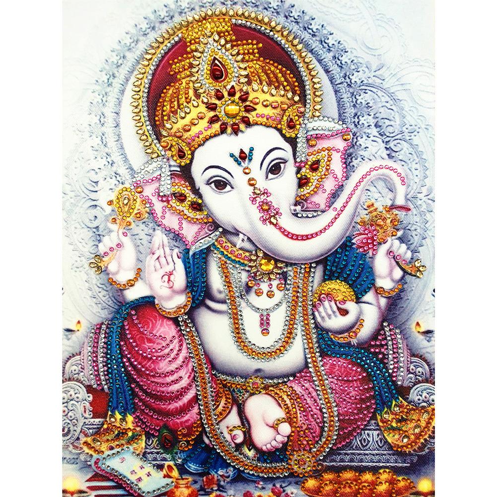 

30*40CM - Special Shaped Diamond Painting - Buddha Elephant, 501 Original