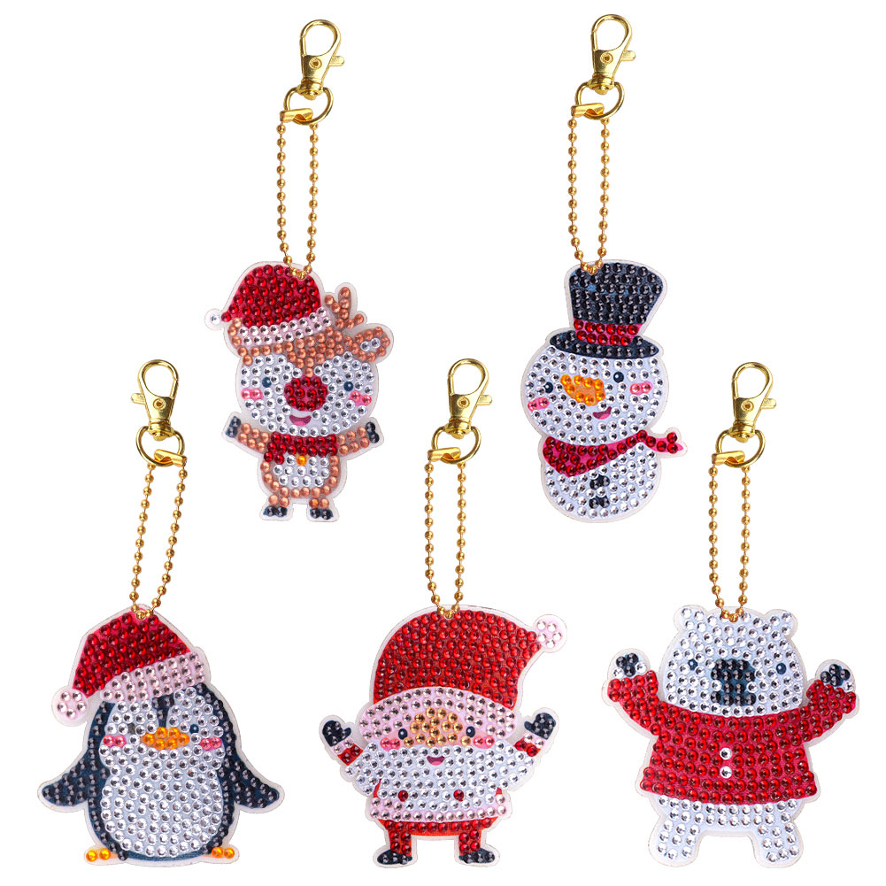 

5pcs Christmas Animal Double Sided - 5D DIY Craft Keychain, 501 Original