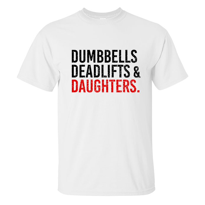 Livereid Dumbbells Deadlifts & Daughters Printed Men's T-shirt - Livereid