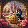 Dancing Beauty And The Beast-14CT Stamped Cross Stitch 50*50cm/19.69*19.69in tapestrymarket