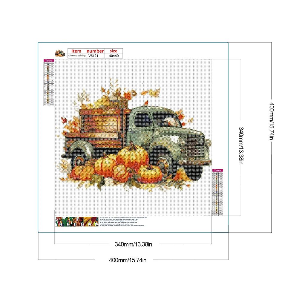 Diamond Painting - Full Round Drill - Pumpkin Lorry(Canvas|40*40cm)