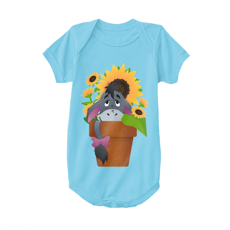 Smiling Sunflower Eeyore, Winnie the Pooh Baby Onesie