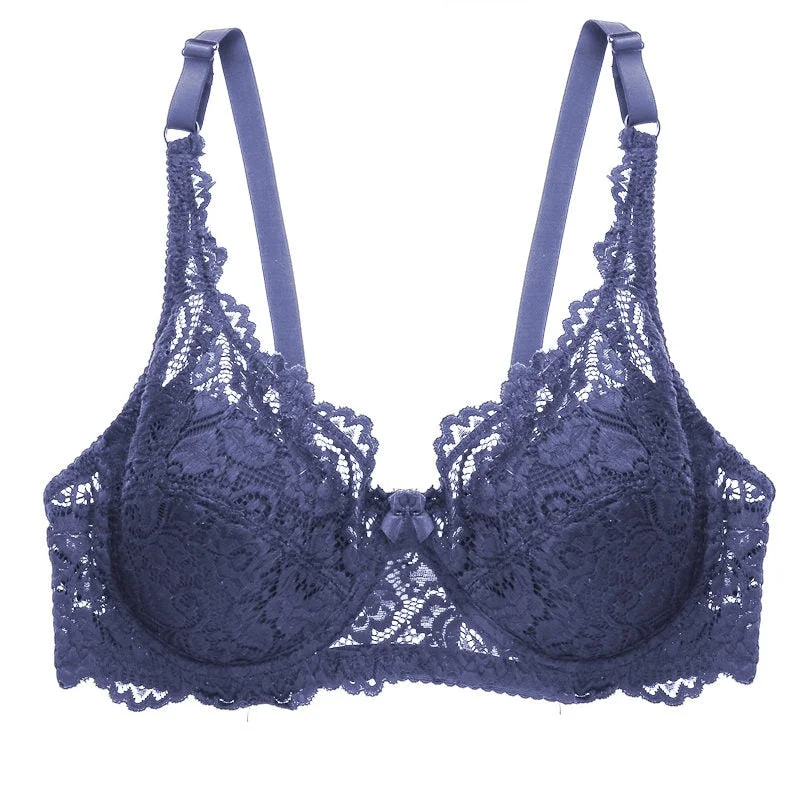 Sexy Push Up Bra B C Cup Lace Bras For Women Bra Adjustment Lingerie Female Bralette Underwear Ladies Big Plus Size Brassiere