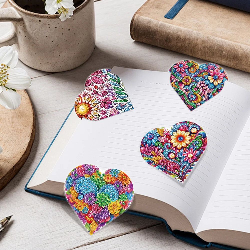 8 pcs Flower Women Diamond Painting Bookmarks Diamond Art Book Corner Kit