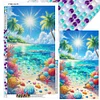 (40*70cm)Coconut Tree Shells Beach - Full Round Drill Diamond Painting