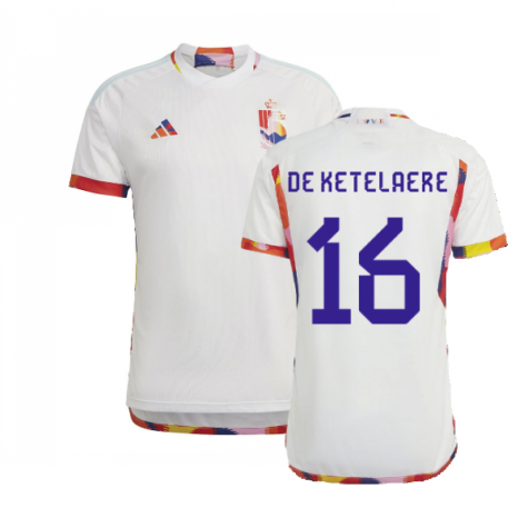 Maillot Belgique Charles De Ketelaere 16 Extérieur Coupe du monde 2022