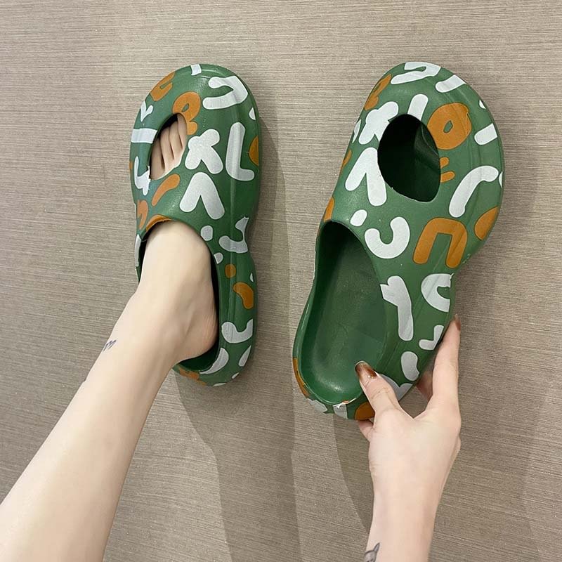 Letclo™ Indoor EVA Thick-soled Printed Couple Slippers / Clog letclo Letclo