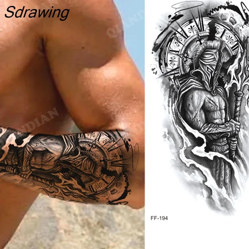 Sdrawing New Waterproof Temporary Tattoo Sticker Lion King Tiger Wolf Forest Mechanical Wild Boat Men Body Art Arm Fake Tatoo Women 328-0