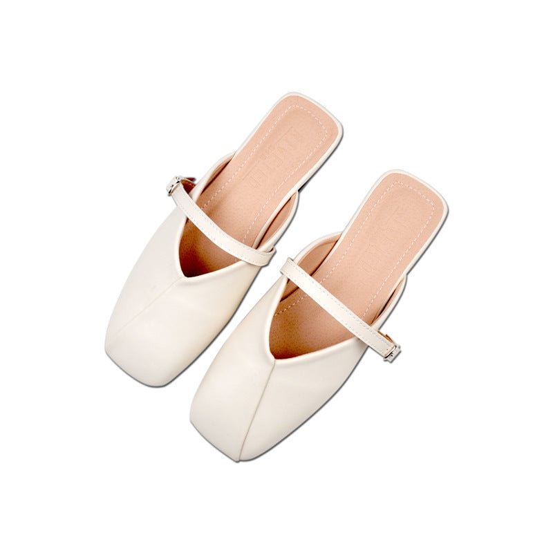 Women's Mules Closed Toe Strap Solid Color Slip On Slippers