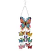 (US Only)Double Sided Flower Butterflies Crystal Wind Chimes Pendant Kit for Window Decor