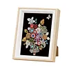 Kits d&rsquo;art partiel color&eacute;s en forme sp&eacute;ciale 5d DIY avec diamants &agrave; points avec cadre en bois, peintures de diamants, art de pierres pr&eacute;cieuses 17x22cm pour adultes, d&eacute;butants, d&eacute;coration int&eacute;rieure