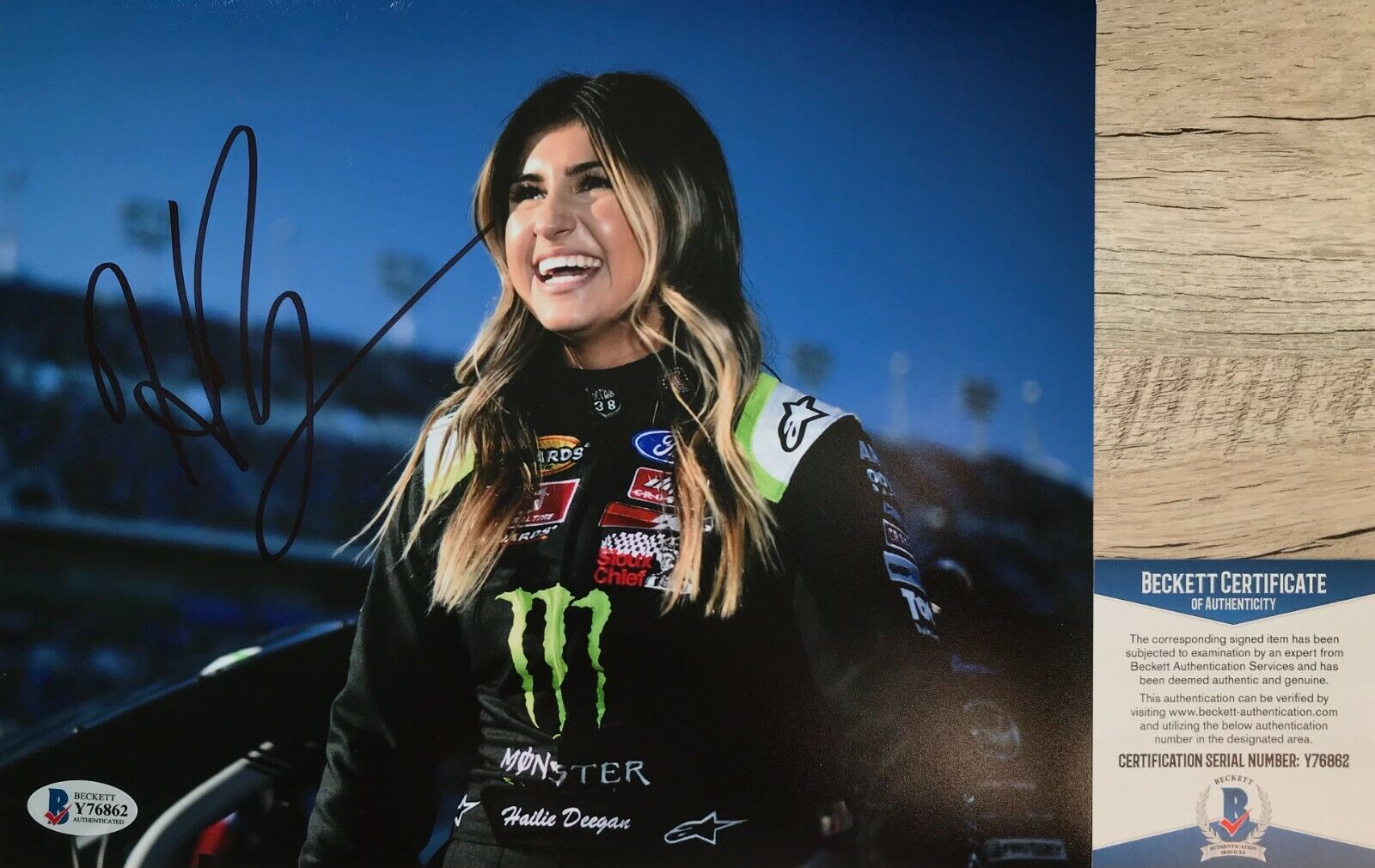 Hailie Deegan Autographed Signed NASCAR Truck Series 8x10 Photo Poster painting Beckett BAS