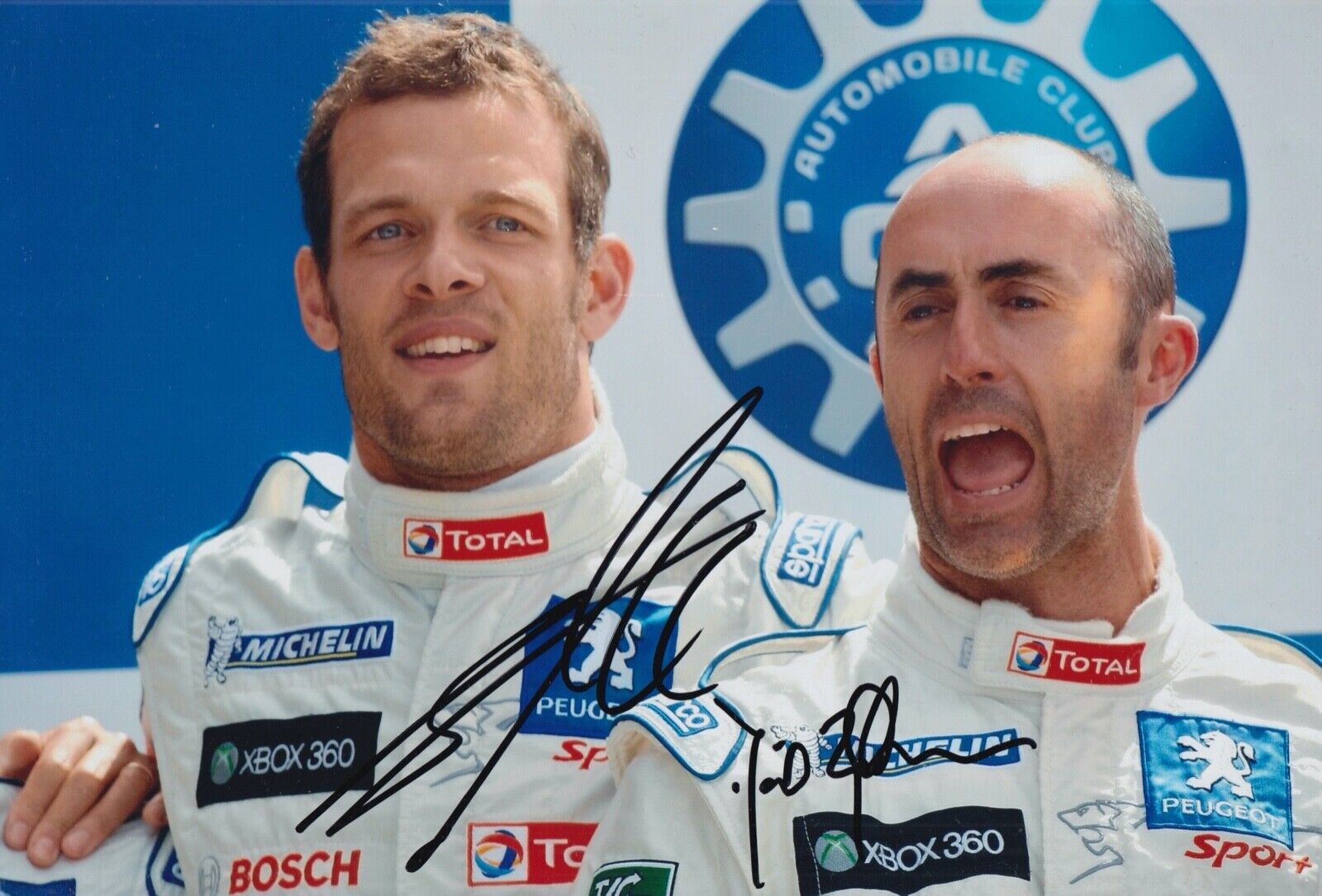 David Brabham, Alexander Wurz Hand Signed 12x8 Photo Poster painting Le Mans Autograph Peugeot 1