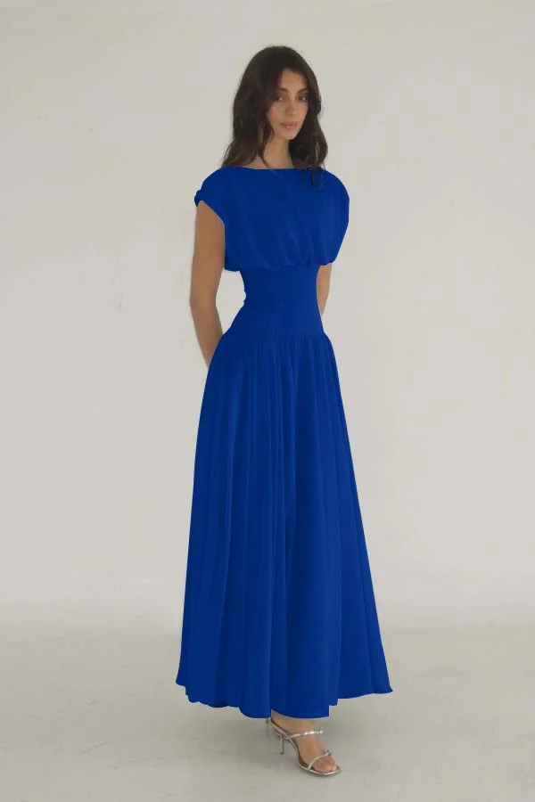 Lilac Chiffon Summer Bateau Sleeveless Prom Dress ZT0652