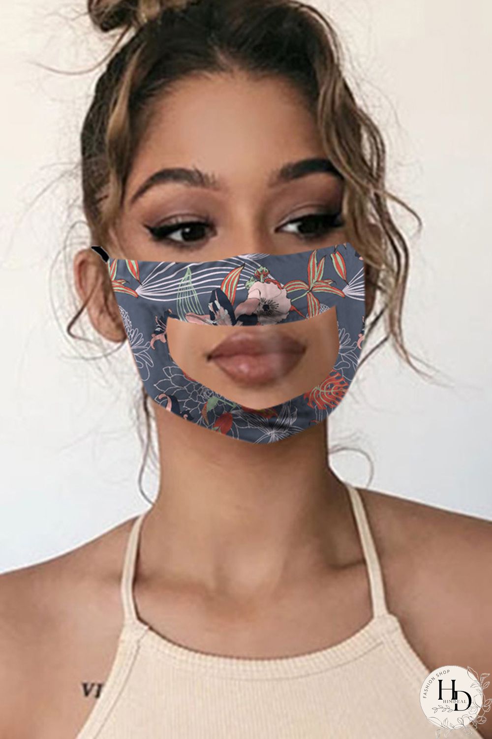 Black Fashion Sweet Cute Mixed Printing Face Protection