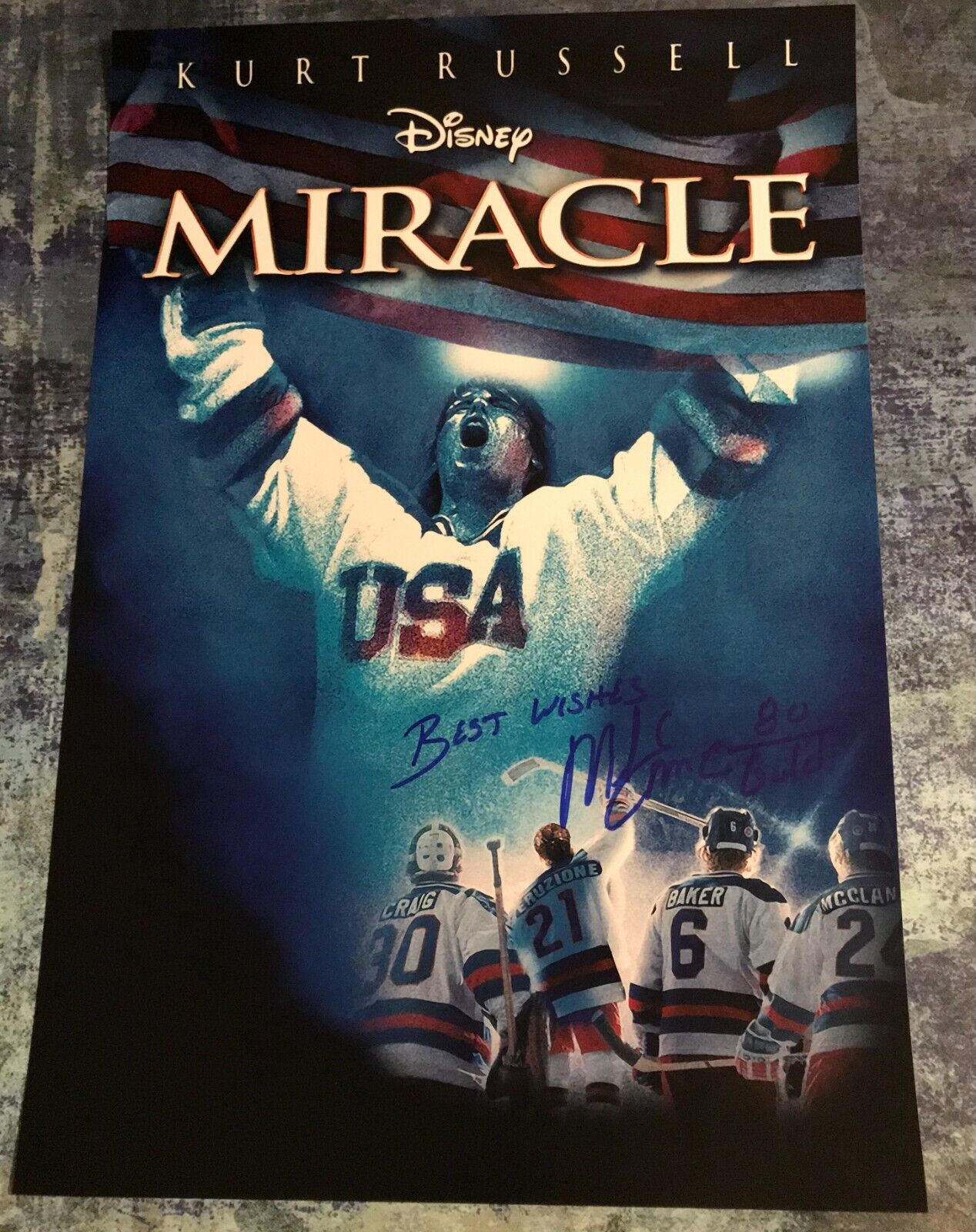 GFA 1980 Miracle on Ice Captain * MIKE ERUZIONE * Signed 12x18 Photo Poster painting M9 COA