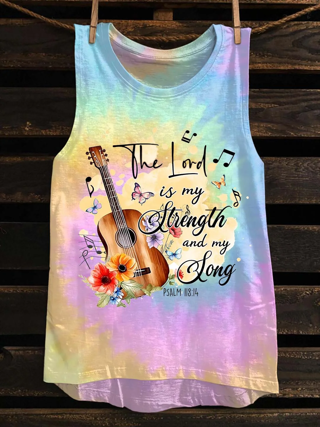 The Lord Is My Strength And My Song Printed Women's Vest