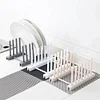 Home&Living Daily Kitchen Dish Shelf Rack Plastic Storage Shelf Water Filtering Rack for Dining Cover Pot Bowl Dish
