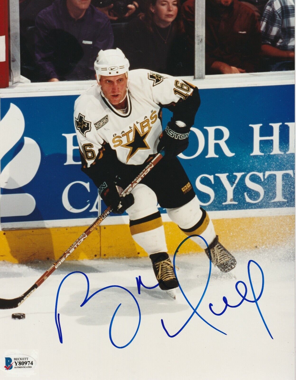 BRETT HULL Signed Dallas STARS 8X10 Photo Poster painting w/ Beckett COA