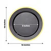 10 Pack | 10" Regal Black and Gold Round Plastic Dinner Plates
