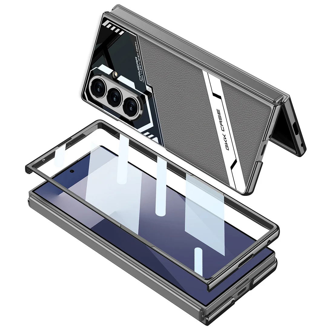 Suitable For Samsung Z Fold7 Mobile Phone Case, E-Sports Plain Leather Style Fold7 Shell And Film Integrated Ultra-Thin Plain Leather Shell Protective Cover